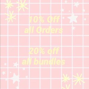 10% off all orders and 20% off all bundles!